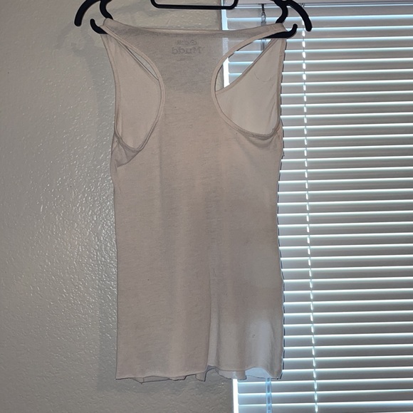 Womens Small Cream M U D D Ruffle Tank Top - Picture 2 of 2